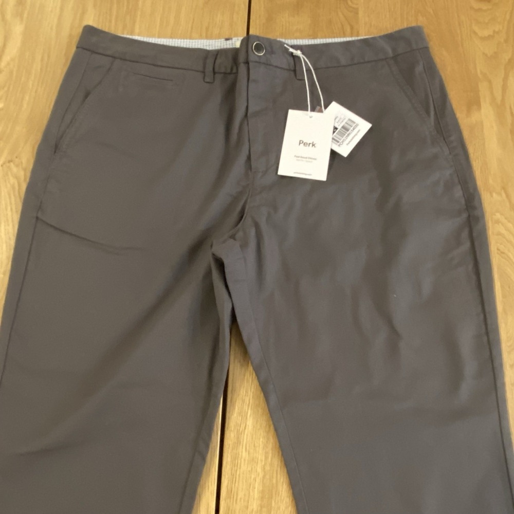 Perk Men's Slim Fit Feel Good Chino Pants Size 40x30‎ Gray New NWT